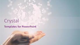  Presentation with cards connecting world - Slide set with business technology internet network - technologies connecting the world background and a sky blue colored foreground