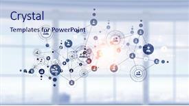  Presentation with connection - Colorful theme enhanced with technologies for business mixed media backdrop and a sky blue colored foreground