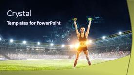  Presentation with sports - Audience pleasing presentation theme consisting of technologies-for-sports-mixed-media backdrop and a wine colored foreground