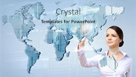  Presentation with world - Cool new PPT theme with technologies-for-the-world backdrop and a light blue colored foreground