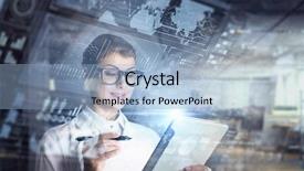  Presentation with science - Slides enhanced with technologies in science and medicine background and a  colored foreground