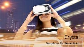  Presentation with virtual reality - Amazing slides having technologies of the future concept backdrop and a coral colored foreground