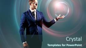  Presentation with hologram - PPT theme consisting of technologies-of-the-future background and a ocean colored foreground