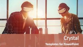  Presentation with project - Theme with technologies of the future background and a coral colored foreground