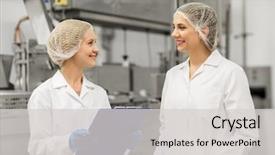  Presentation with manufacture - Audience pleasing slide deck consisting of technologists with clipboard at ice backdrop and a  colored foreground