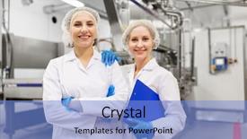  Presentation with ice cream - Colorful PPT layouts enhanced with technologists with clipboard at ice backdrop and a light blue colored foreground