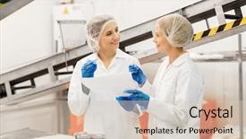  Presentation with food industry - PPT layouts having technologists with clipboard tasting ice background and a lemonade colored foreground