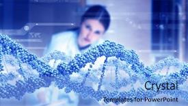  Presentation with laboratory - Presentation theme with technologu - woman science technologist in laboratory background and a light blue colored foreground