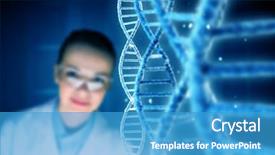  Presentation with laboratory - PPT theme with technologu - woman science technologist in laboratory background and a teal colored foreground
