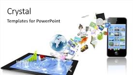  Presentation with mobile technology - Presentation design with technology - 3d tablet computers and mobile background and a white colored foreground