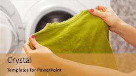  Presentation with wash - Audience pleasing slide set consisting of children s technology - child's clothes which is backdrop and a gold colored foreground