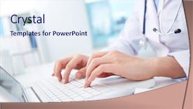  Presentation with nurse technology - Audience pleasing slides consisting of technology - close-up of hands backdrop and a sky blue colored foreground