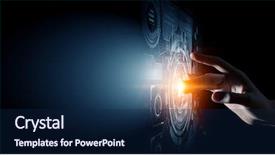  Presentation with media - Beautiful PPT theme featuring technology - creating innovative technologies mixed media backdrop and a navy blue colored foreground