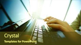  Presentation with black female - Amazing slide deck having technology - image of black laptop keyboard backdrop and a tawny brown colored foreground