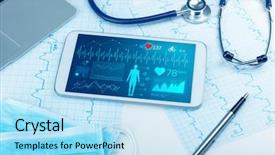  Presentation with medical technology - Slides having technology - live medical screening with medical background and a light blue colored foreground