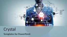  Presentation with media - Cool new slides with technology - media technologies for business mixed backdrop and a light blue colored foreground