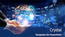  Presentation with new technology - PPT theme having technology - presenting new technologies mixed media background and a ocean colored foreground