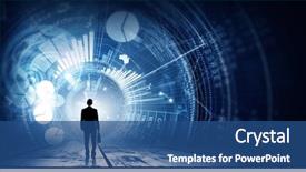  Presentation with suitcase - Colorful presentation design enhanced with technology - rear view of businessman backdrop and a ocean colored foreground