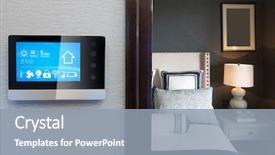  Presentation with smart home - PPT theme enhanced with technology - smart screen with smart home background and a gray colored foreground