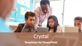  Presentation with school kids - Amazing slides having technology - teacher among school kids using backdrop and a coral colored foreground