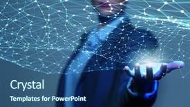  Presentation with wireless - Amazing presentation theme having technology - wireless connection futuristic concept backdrop and a ocean colored foreground