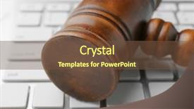  Presentation with judge computer - Amazing theme having criminal justice technology - wooden judge's gavel on computer backdrop and a tawny brown colored foreground