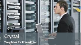  Presentation with aluminium - Cool new PPT theme with technology - young engeneer business man backdrop and a gray colored foreground