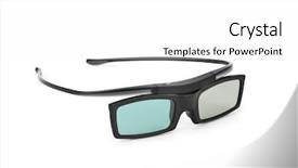  Presentation with thick glasses - Slide deck featuring technology 3d - 3d glasses isolated on white background and a white colored foreground