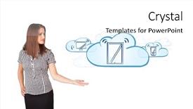  Presentation with modern - Presentation theme with technology 3d - beutiful young woman presenting modern background and a white colored foreground