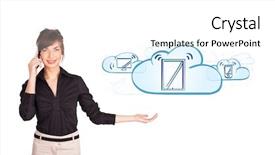  Presentation with modern - Presentation enhanced with technology 3d - beutiful young woman presenting modern background and a white colored foreground