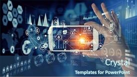  Presentation with interface - Slide deck consisting of technology 3d - media user interface mixed media background and a ocean colored foreground