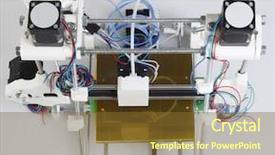  Presentation with open source intelligence - Cool new slide deck with technology 3d - open source 3d printer top backdrop and a  colored foreground