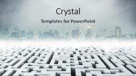  Presentation with city night - PPT layouts having technology 3d - white 3d labyrinth and night background and a light gray colored foreground