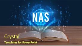  Presentation with open book - Presentation theme consisting of technology-abbreviation-coming-out background and a tawny brown colored foreground