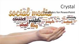  Presentation with adolescent social media - Cool new PPT theme with technology advertising global worldwide tagcloud backdrop and a white colored foreground