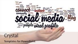  Presentation with social media - Audience pleasing PPT layouts consisting of technology advertising global worldwide tagcloud backdrop and a soft green colored foreground