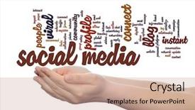  Presentation with social media - Amazing presentation theme having technology advertising global worldwide tagcloud backdrop and a coral colored foreground