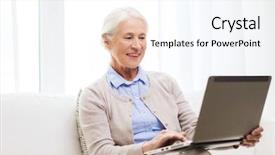  Presentation with technology - Presentation design enhanced with technology age and people concept background and a sky blue colored foreground