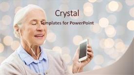  Presentation with happy holidays - Slide set consisting of technology age and people concept background and a lemonade colored foreground