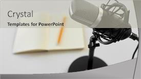  Presentation with audio - Amazing presentation design having technology-and-audio-equipment-concept backdrop and a light gray colored foreground