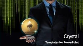  Presentation with fintech financial technology algo - PPT theme with technology and business concept - close background and a black colored foreground