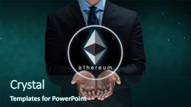  Presentation with fintech financial technology algo - Slide deck featuring technology and business concept - close background and a navy blue colored foreground