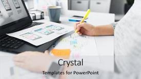  Presentation with web design - Colorful PPT theme enhanced with technology and business concept - web backdrop and a  colored foreground