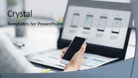  Presentation with web design - Colorful slides enhanced with technology and business concept - web backdrop and a light gray colored foreground