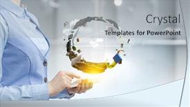  Presentation with eco friendly - Presentation with technology-and-eco-friendly-business background and a light gray colored foreground