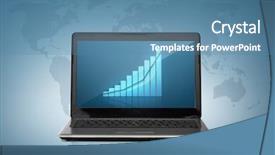  Presentation with laptop blank screen - Slide deck enhanced with community planning future - technology and economics concept background and a teal colored foreground