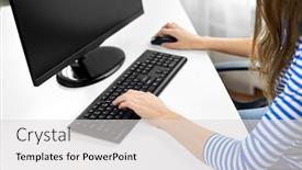  Presentation with technology education - Slide set enhanced with technology-and-education-concept-close background and a light gray colored foreground