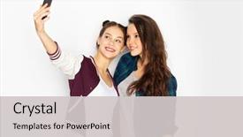  Presentation with friendship - Slide deck consisting of technology and friendship concept - happy background and a light gray colored foreground