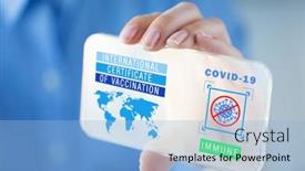  Presentation with health technology - Colorful PPT theme enhanced with technology-and-health-care-concept backdrop and a light blue colored foreground