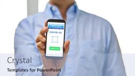  Presentation with health technology - Slide set enhanced with technology-and-health-care-concept background and a light blue colored foreground